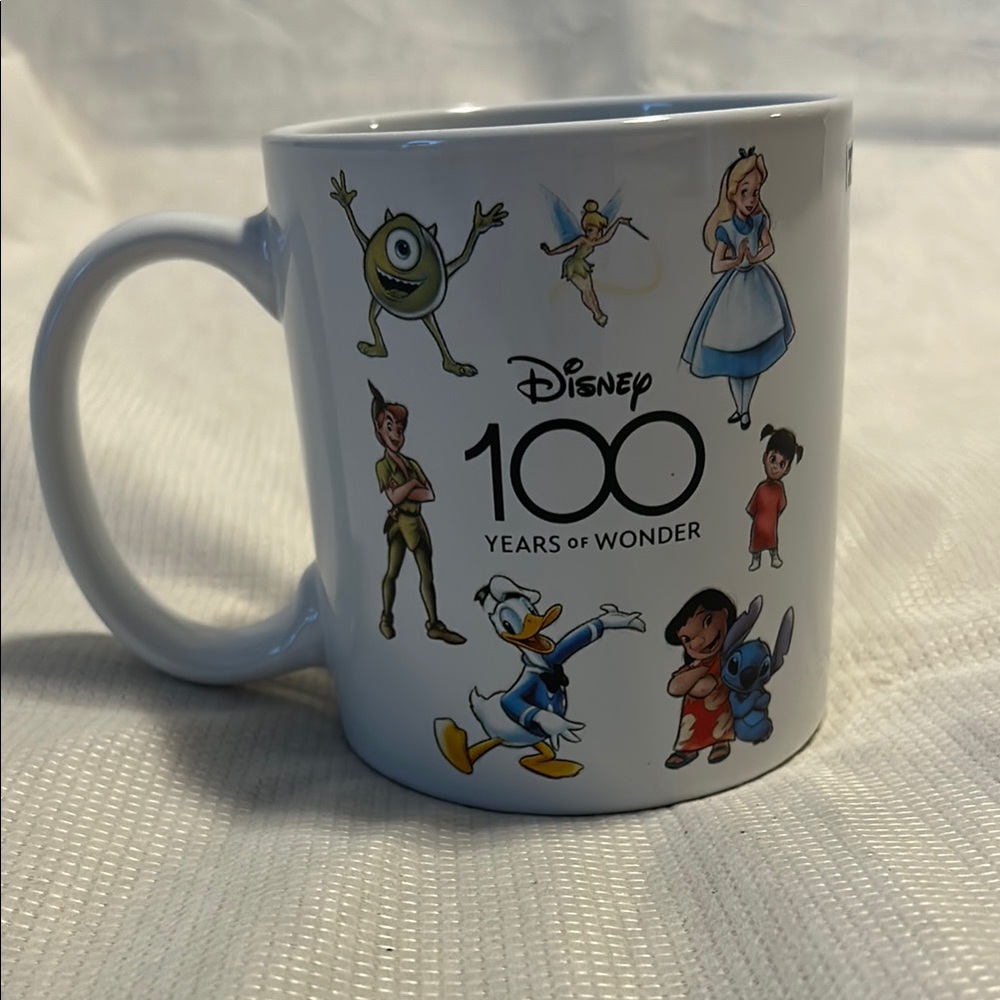 New! Collectible 100 Year Disney Mug with Characters - White